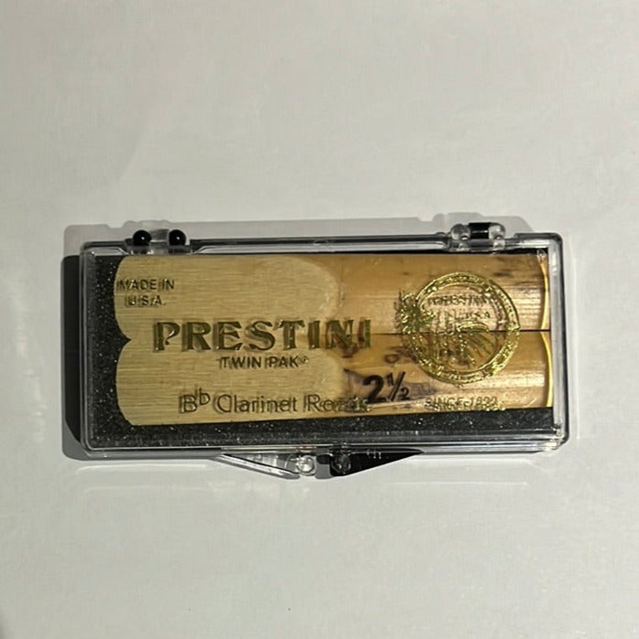 Prestini Bb Clarinet Reed 2.5 - 2 in Plastic case