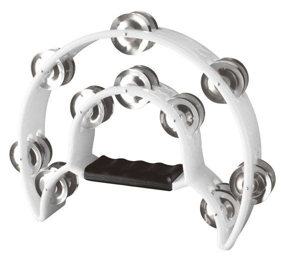 TAB-1 WH Cutaway Tambourine 20 Jingles ,White