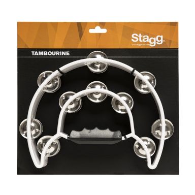 TAB-1 WH Cutaway Tambourine 20 Jingles ,White