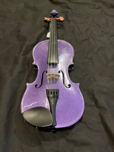 Harlequin Violin Outfit, 3/4 Size, Purple, Used - FF78