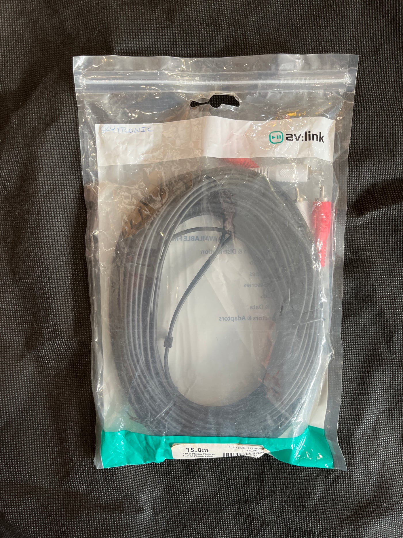 2xRCA Plugs-2xRCA Plugs Lead, 15m