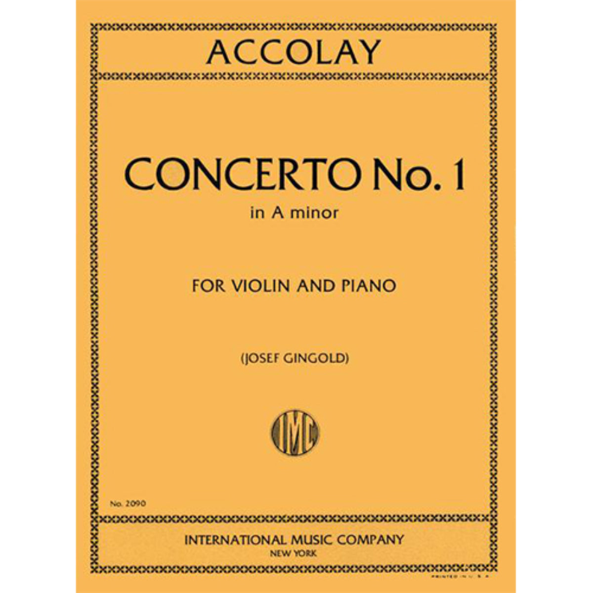 Accolay Concerto No 1 in A minor - Gingold, Violin & Piano