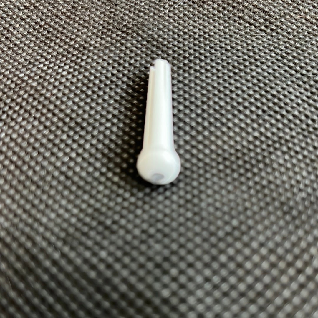 Acoustic Guitar Bridge Pin Plastic, White, with mother of pearl dot