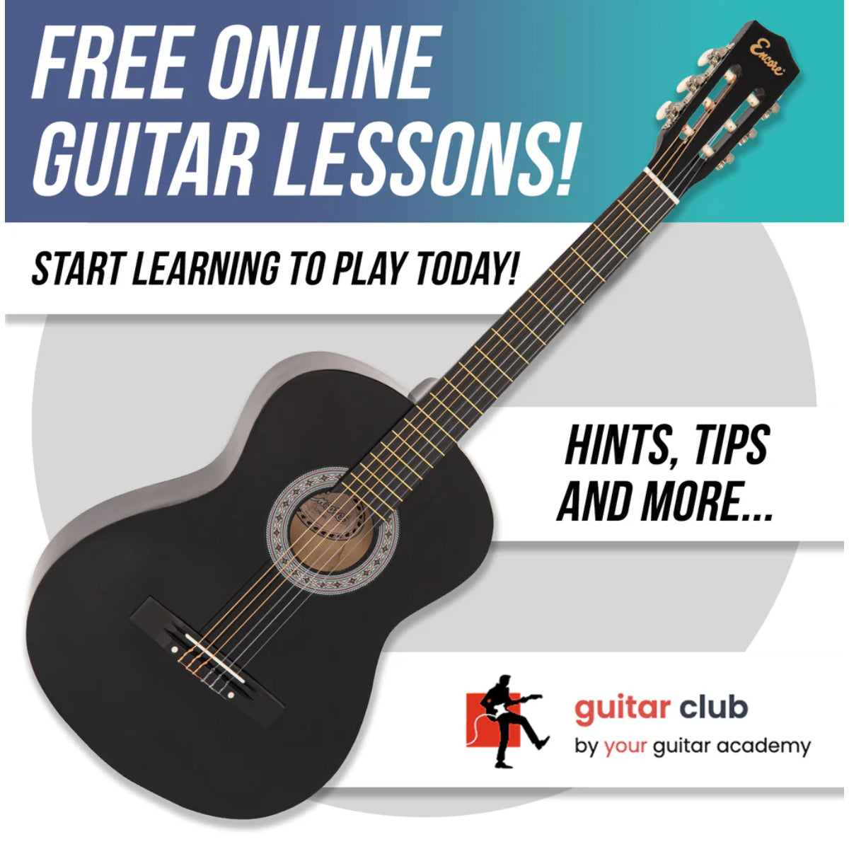 ENC44OFT 4/4 Size Classical Guitar Pack, Black