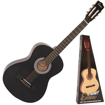 ENC44OFT 4/4 Size Classical Guitar Pack, Black