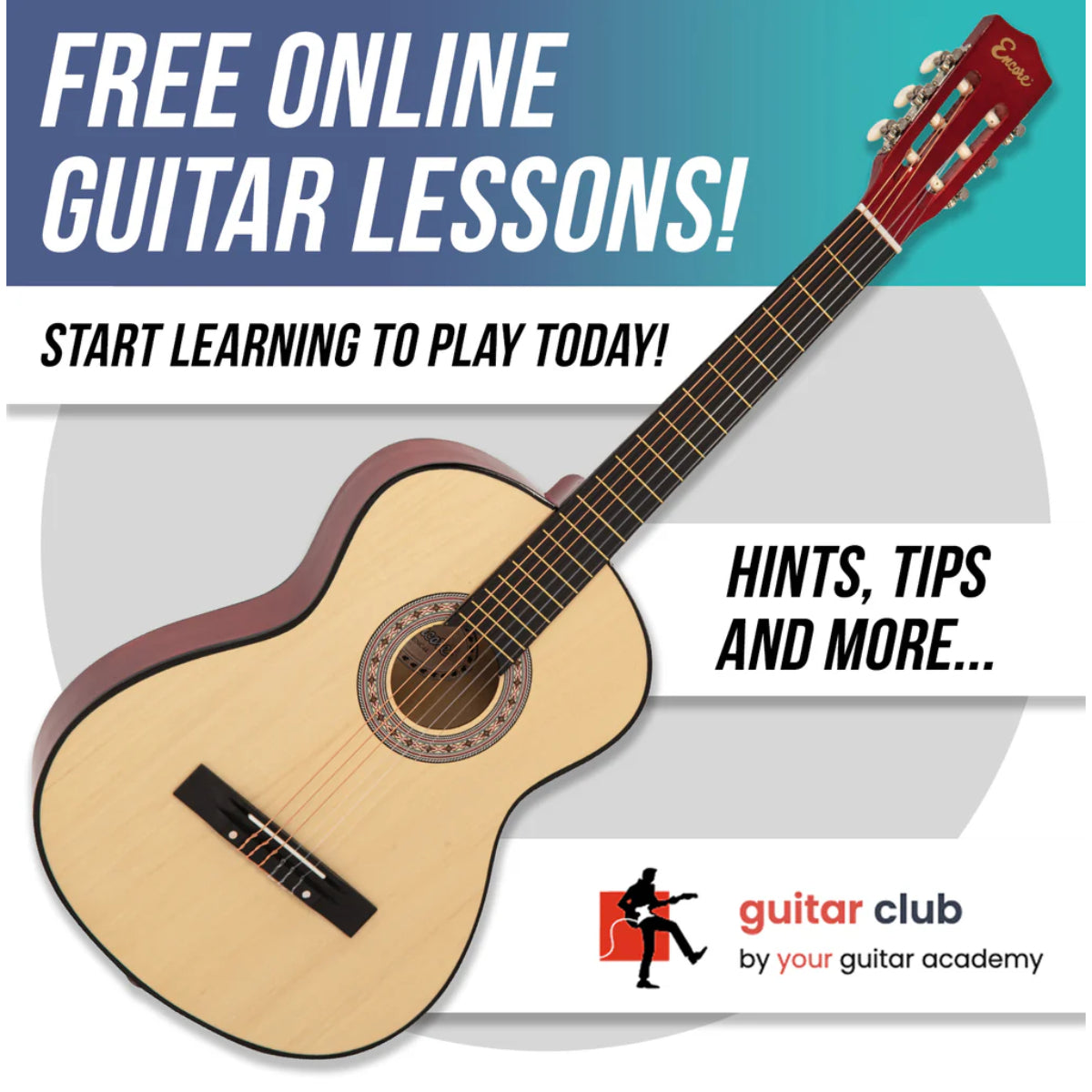 ENC44OFT 4/4 Size Classical Guitar Pack, Natural