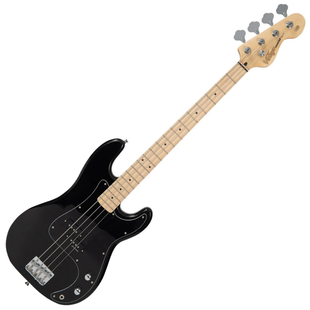 Coaster V40MBLK P-Style Bass Guitar, Black