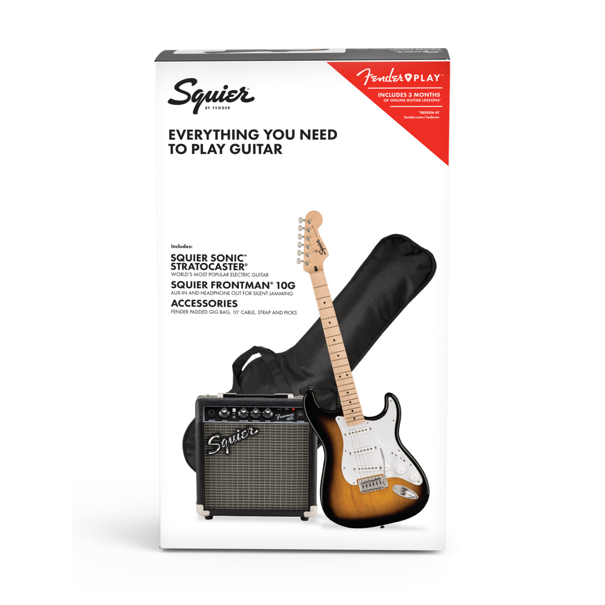 Sonic Stratocaster Guitar Pack, Sunburst