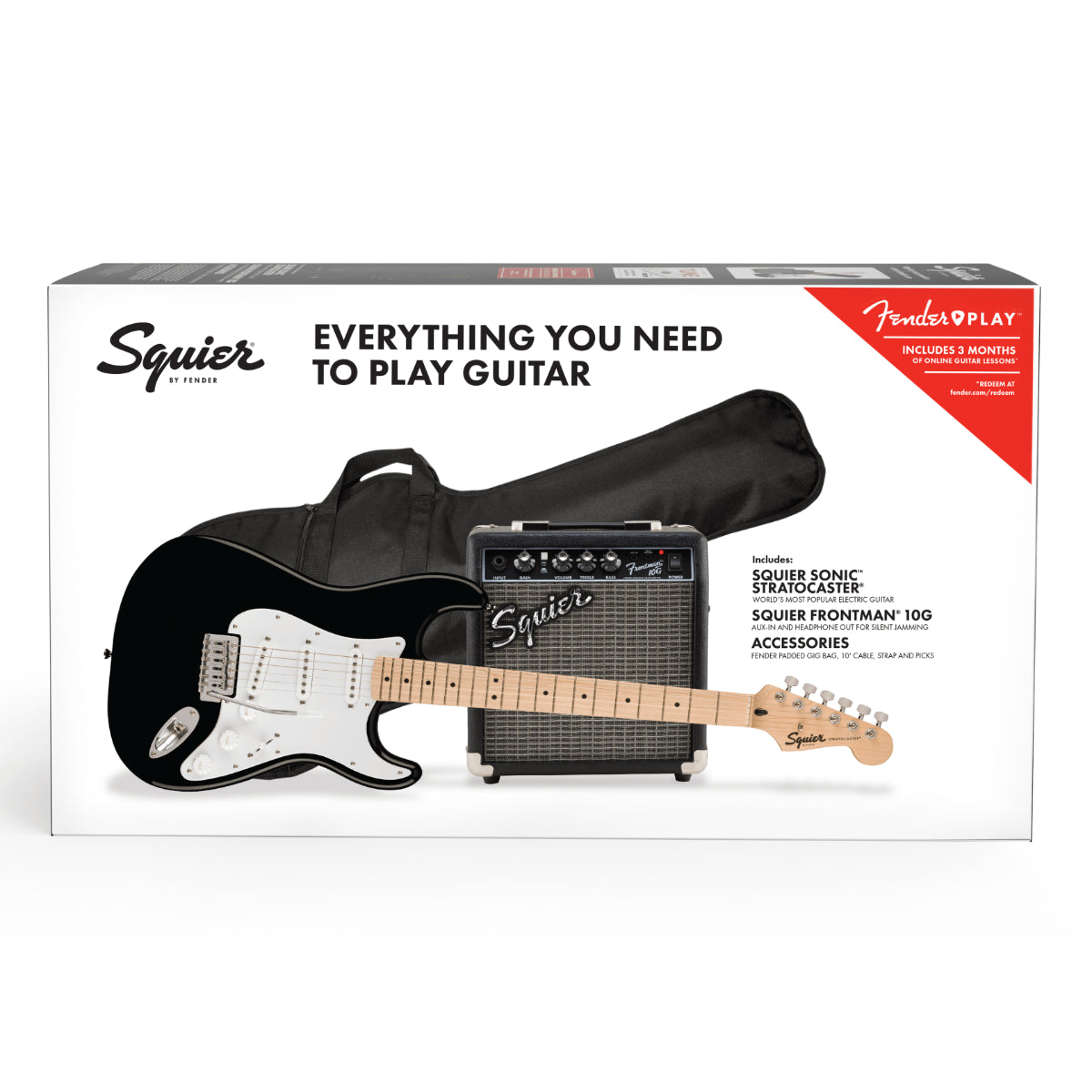 Sonic Stratocaster Guitar Pack, Black