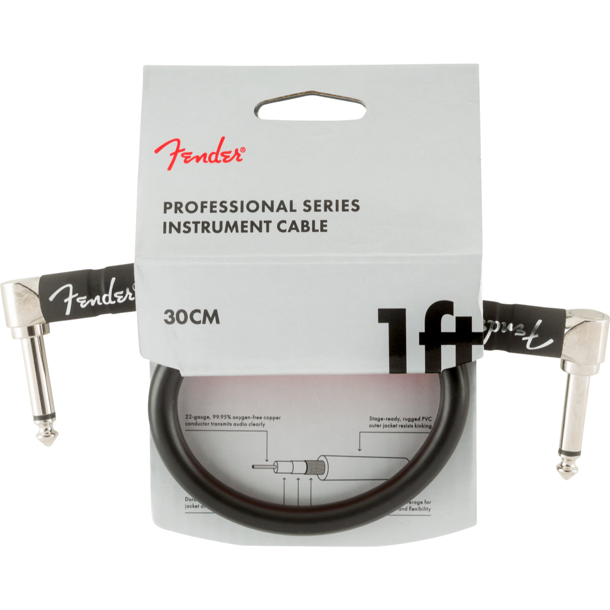 12" Professional Angled Patch Cable, Black