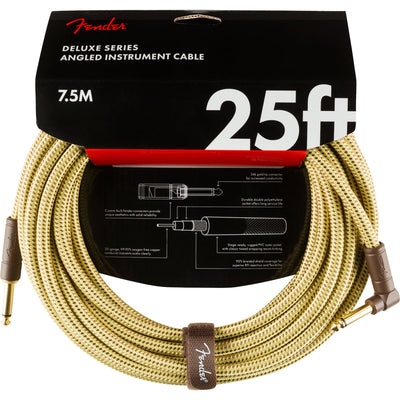 Deluxe 25' Angled Instrument Cable, Tweed