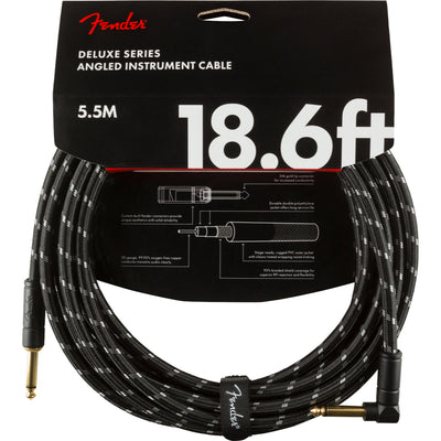 Deluxe 18.6 Angled Instrument Cable, Black Tweed