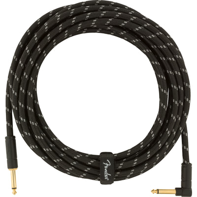Deluxe 18.6 Angled Instrument Cable, Black Tweed