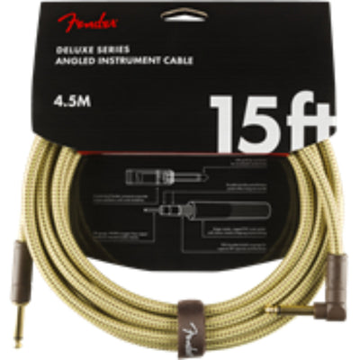 Deluxe 15' Angled Instrument Cable, Tweed