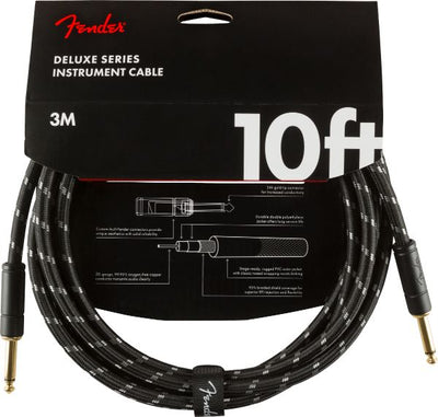 Deluxe 10' Straight Instrument Cable, Black Tweed