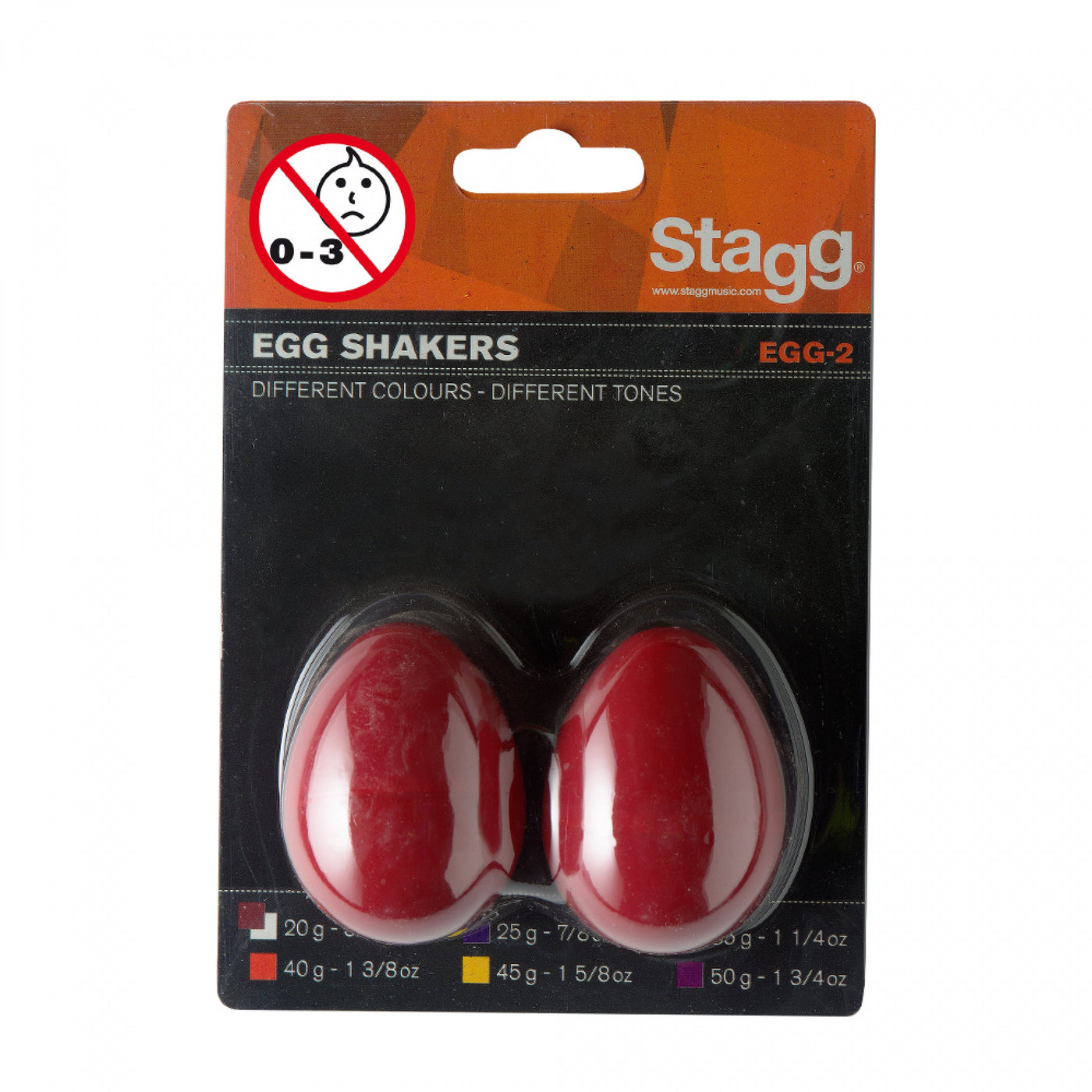 EGG-2 RD 2Pc Egg Shakers/  3/4Oz/Red