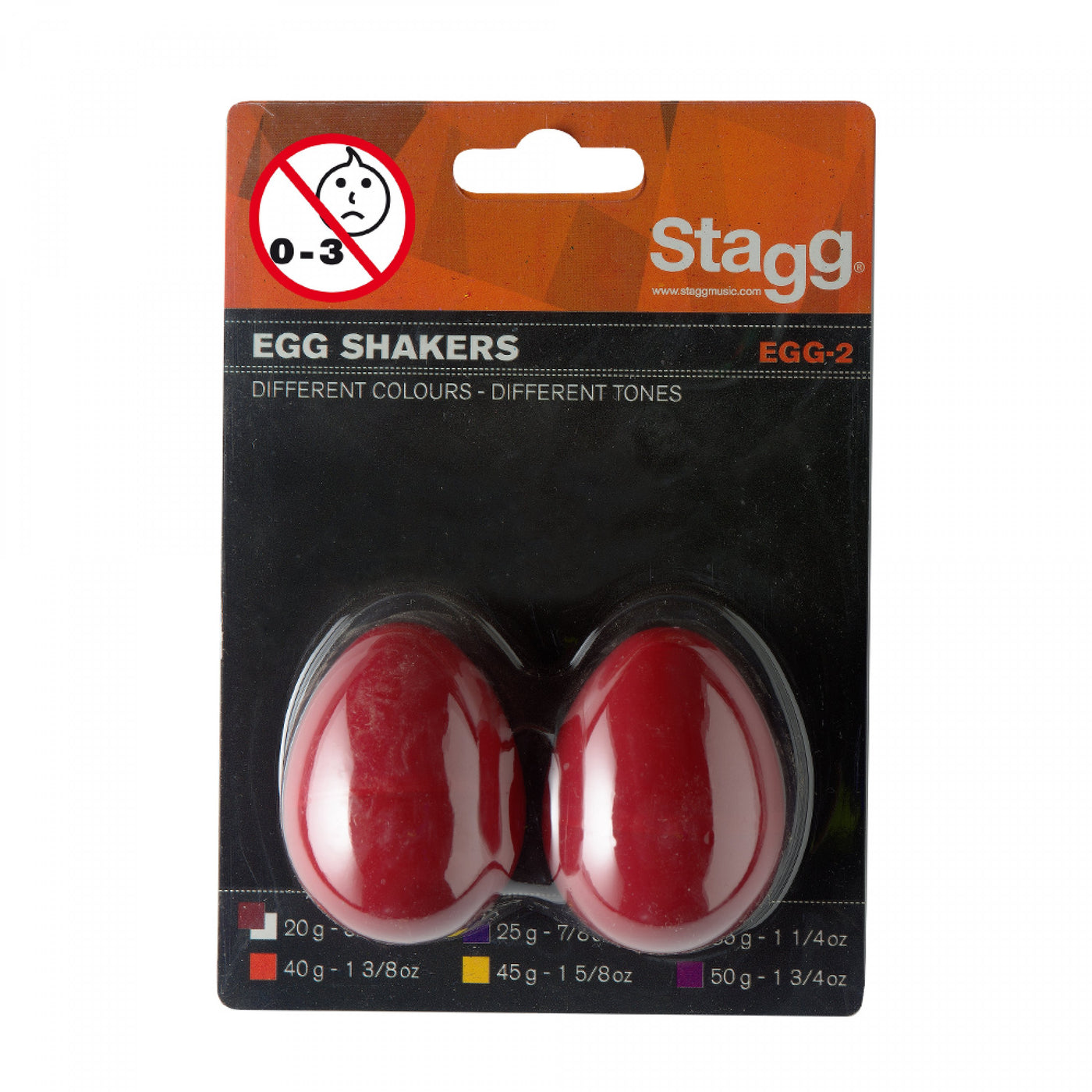 EGG-2 RD Egg Shakers x 2, 20 Grams, Red