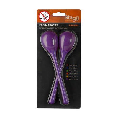 EGG-MA L/PP 2Pc Egg Maracas L/7/8Oz Purple