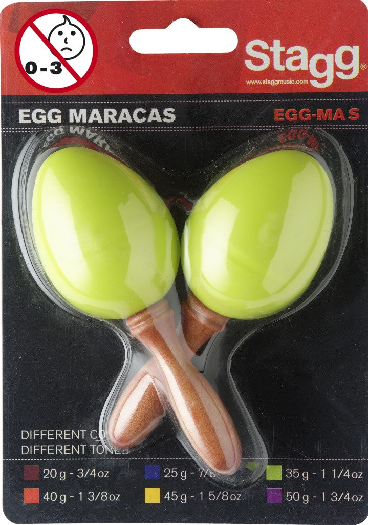 EGG-MA S/GR 2Pc Egg Maracas S/1 EGG-MA S/GR 1/4Oz/Gr