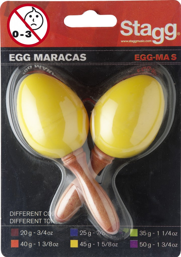 EGG-MA S/YW 2Pc Egg Maracas S/1 5/8Oz/Yw