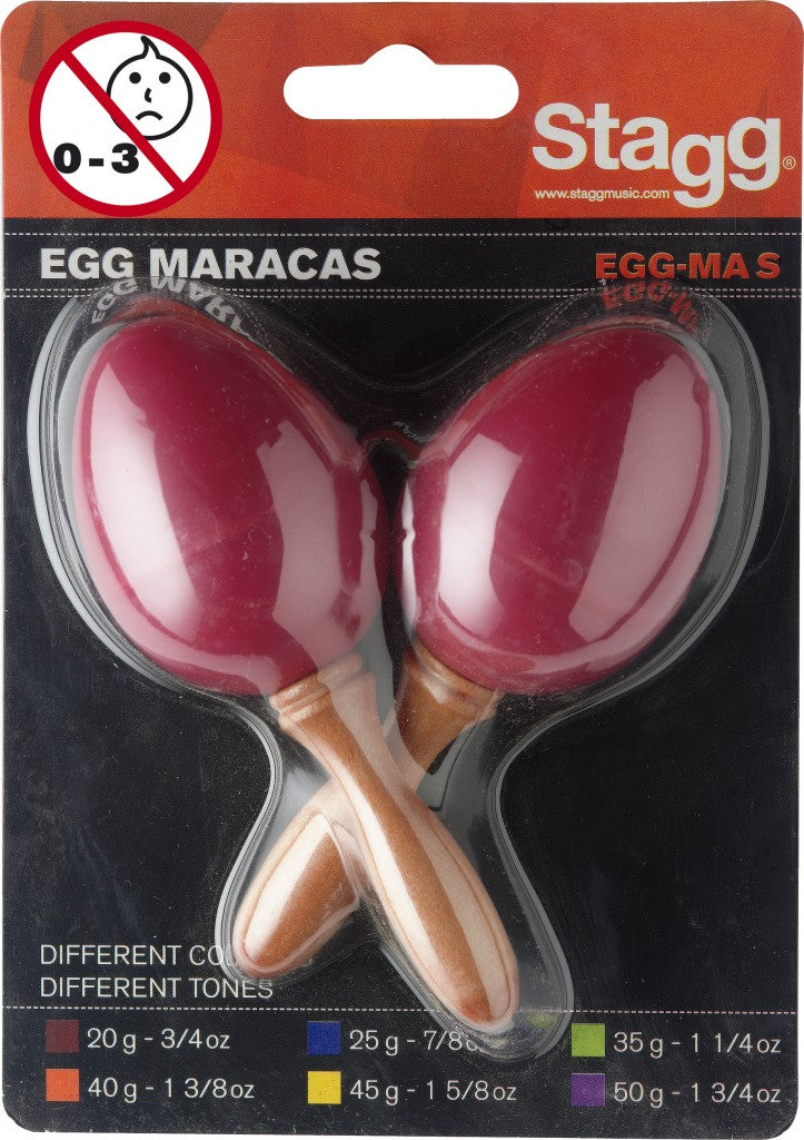 EGG-MA S/RD 2Pc Egg Maracas S/1 3/4Oz/Red