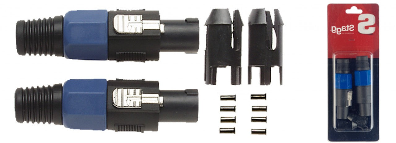 B0100H 2 SPEAKER MALE PLUG 4 PINS-BLA
