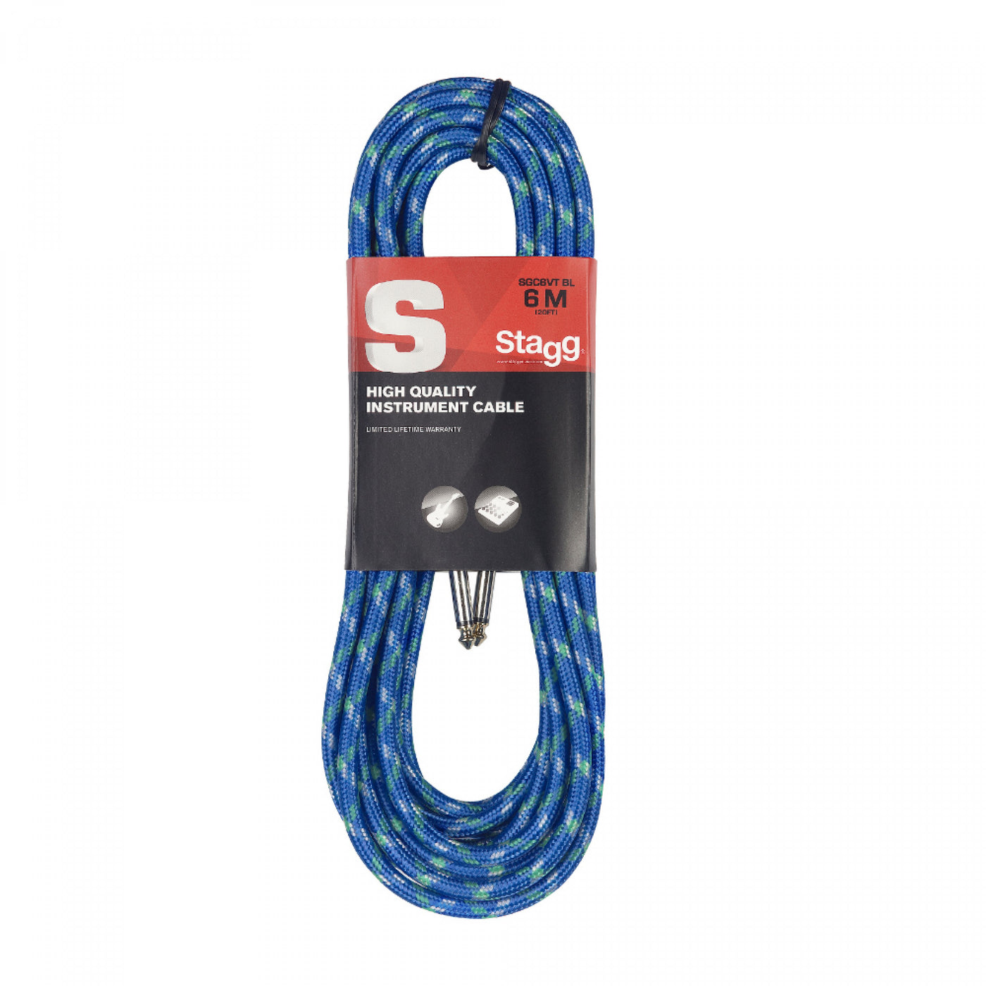 6M Vintage Tweed Cable Jack-Jack Blue