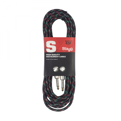 6M Vintage Tweed Cable Jack-Jack Black