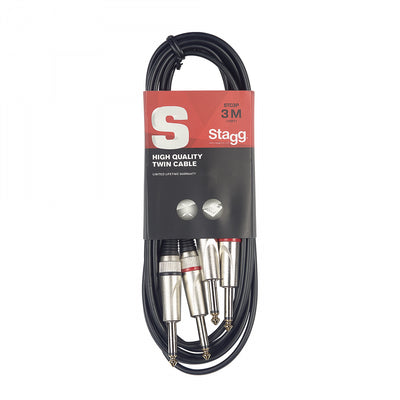 STC3P 3m Twin Cable Jack-Jack Lead