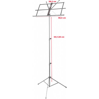 MUS-A25 BK 3-Section Music Stand Black