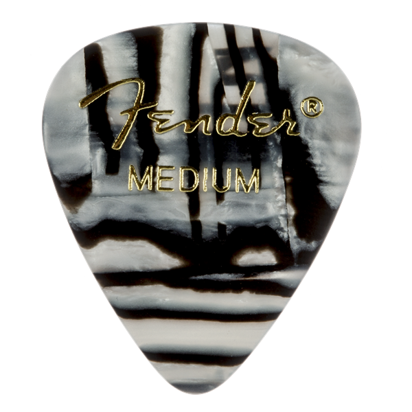 351 Shape, 12 Pack Guitar Picks, Zebra, Medium