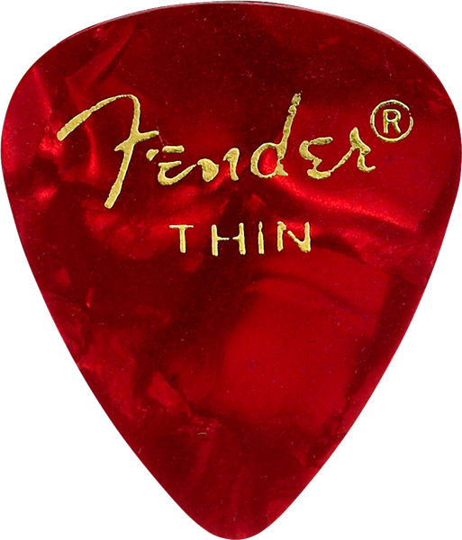 351 Shape, 12 Pack Guitar Picks, Red Moto, Thin
