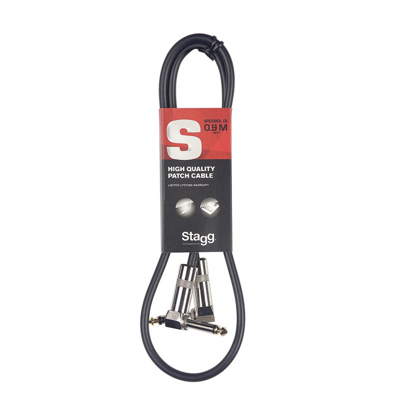 SPC090L DL - 90cm Jack to Jack Guitar Cable / Lead, Angled