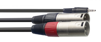 SYC3/MPSB2XM - 3m Split 3.5mm Stereo Mini Jack - 2x XLR