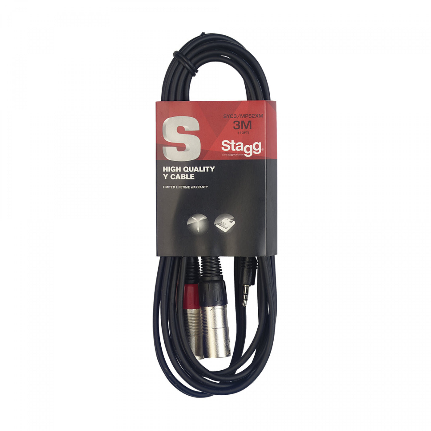 SYC3/MPSB2XM - 3m Split 3.5mm Stereo Mini Jack - 2x XLR