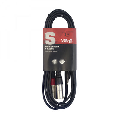 SYC3/MPSB2XM - 3m Split 3.5mm Stereo Mini Jack - 2x XLR