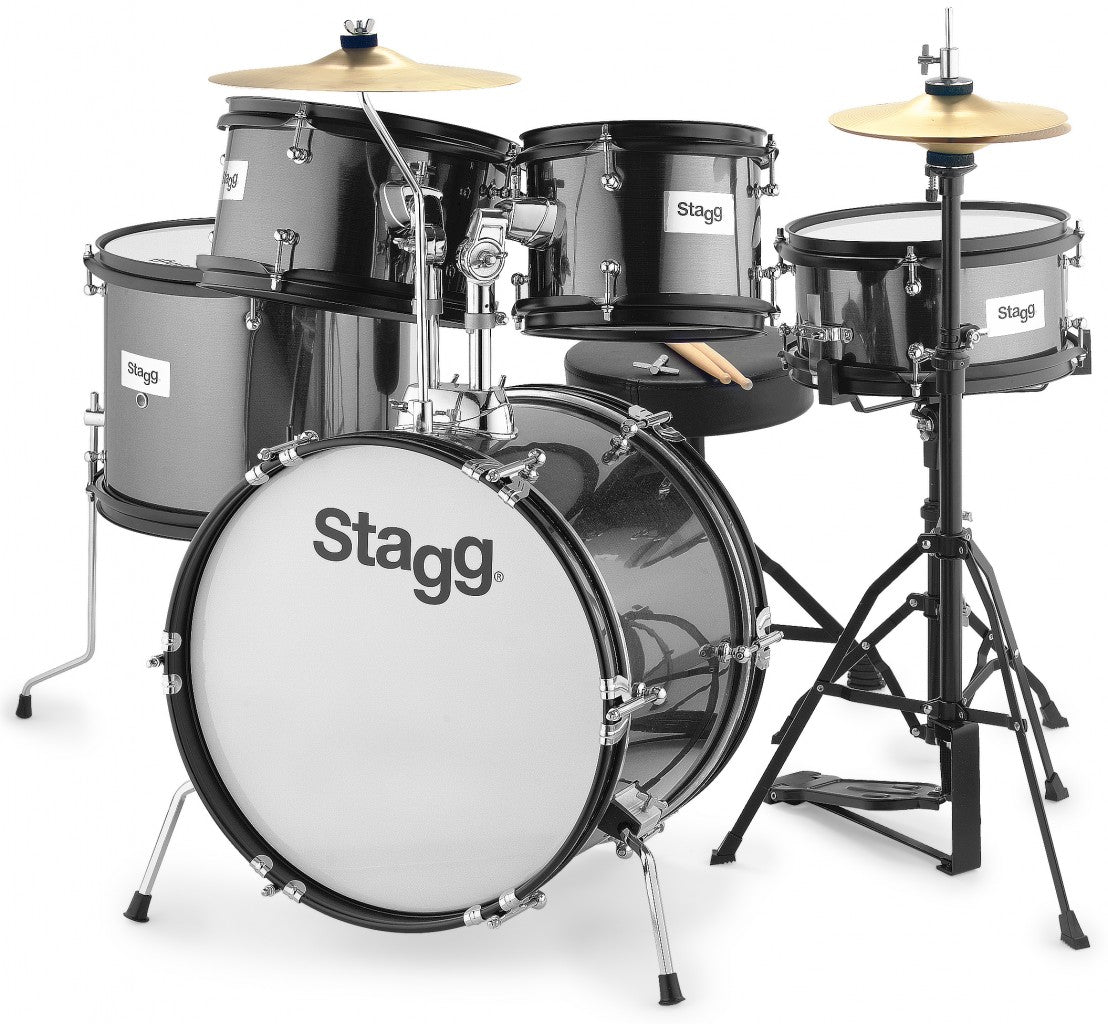 TIM JR 5/16 5-Piece 16" Junior Drumkit, Black