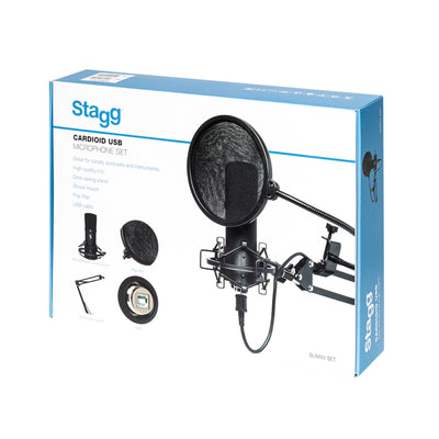 SUM45 SET - USB Condenser Cardioid Microphone & Stand & Pop Filter