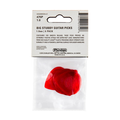 Big Stubby 1.00mm Pick, Red - 6 Pack