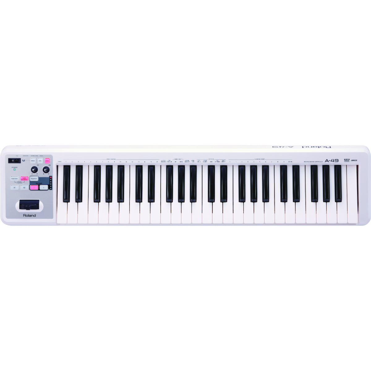 A-49 USB Midi Keyboard Controller, White