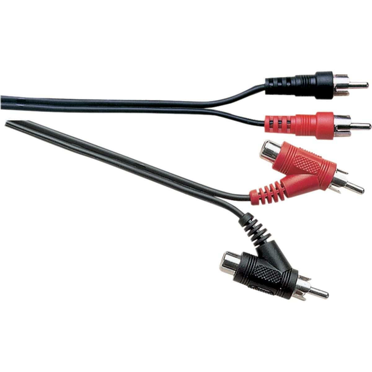 A114F - Black Figure 8 Screened 2X Phono Plugs To 2X Stackable Phono Plugs Lead. 1.8M