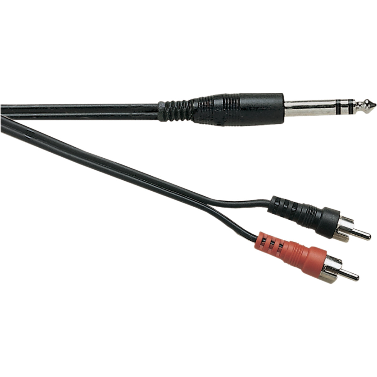A119AA - Screened 6.35Mm Stereo Jack Plug To 2X Phono Plugs. 5M