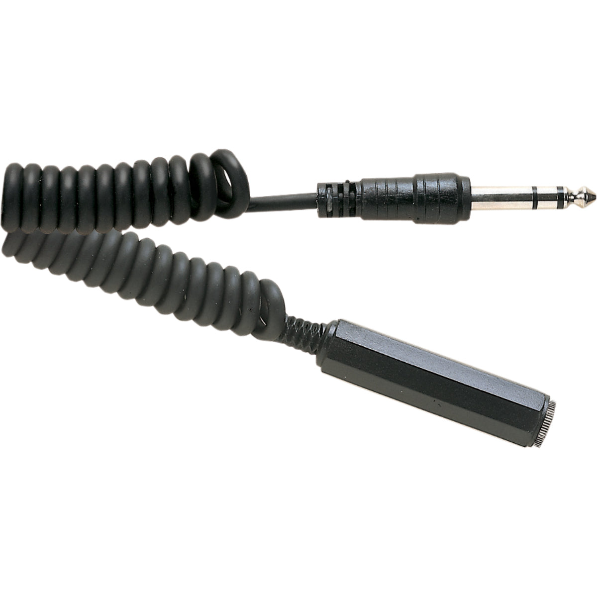 A120 - Screened Curly 6.35Mm Jack Plug To 6.35Mm Jack Socket 6M Curly Lead.