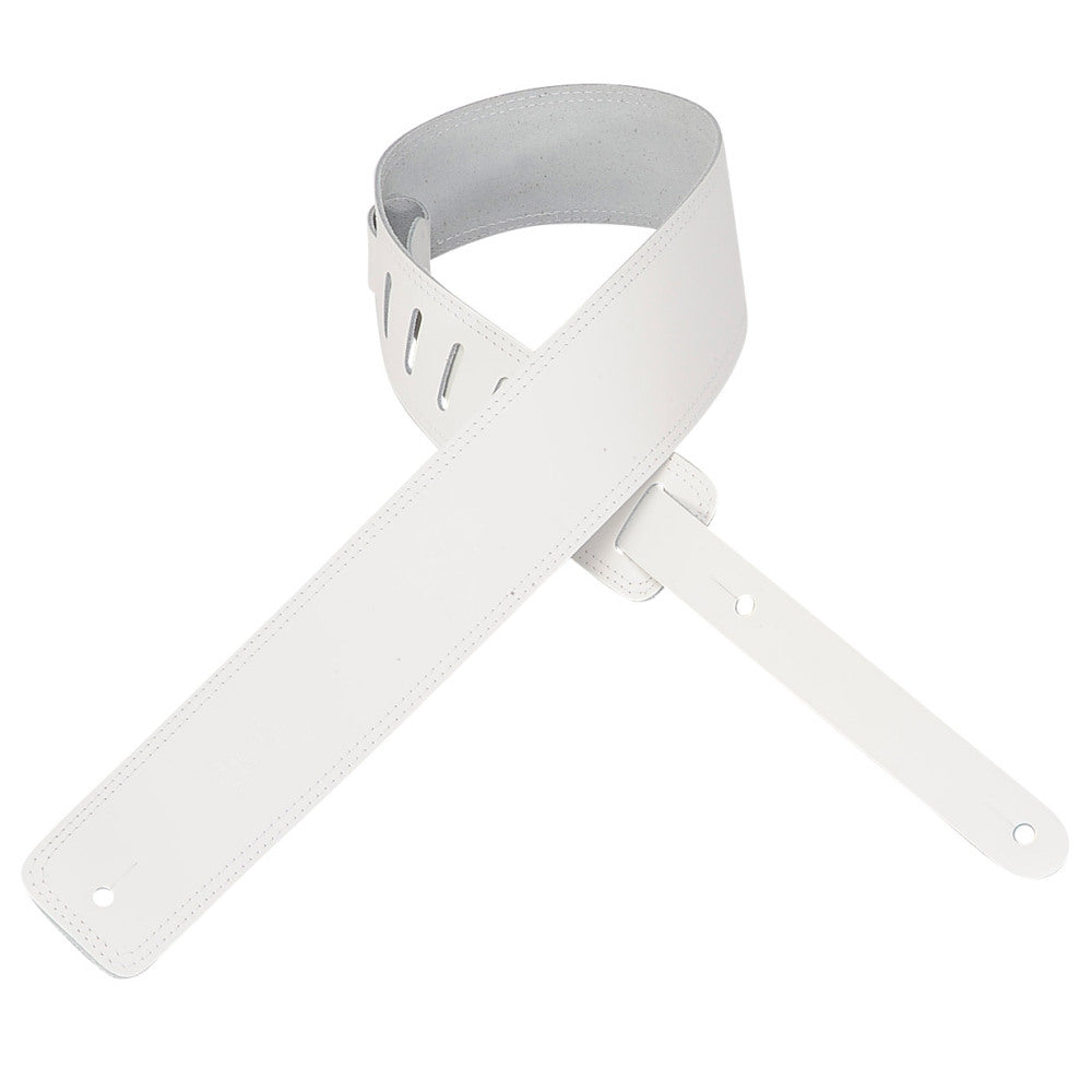 DM1 White 2.5" Leather Guitar Strap