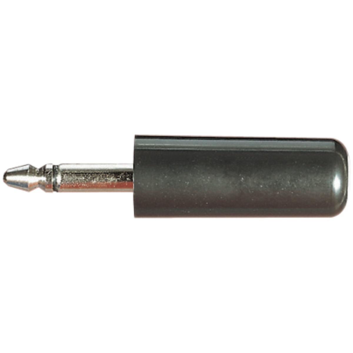 Black 2.5mm Mono Jack Plug With Hard Plastic Cover and Solder Terminals