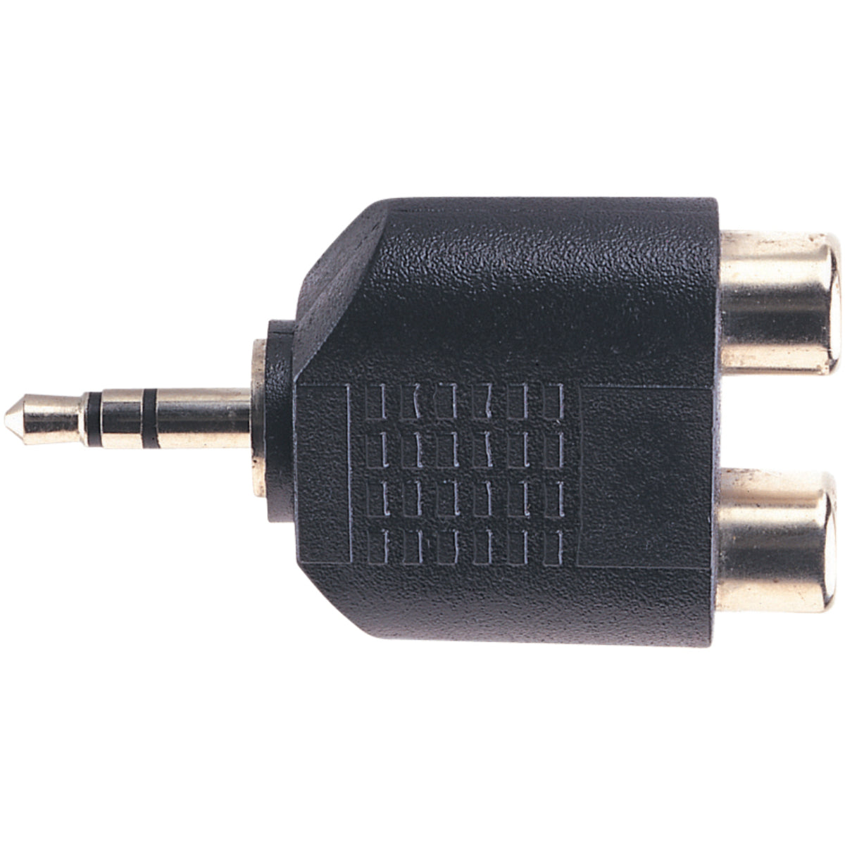 Black 3.5Mm Stereo Plug To 2X Rca Phono Sockets