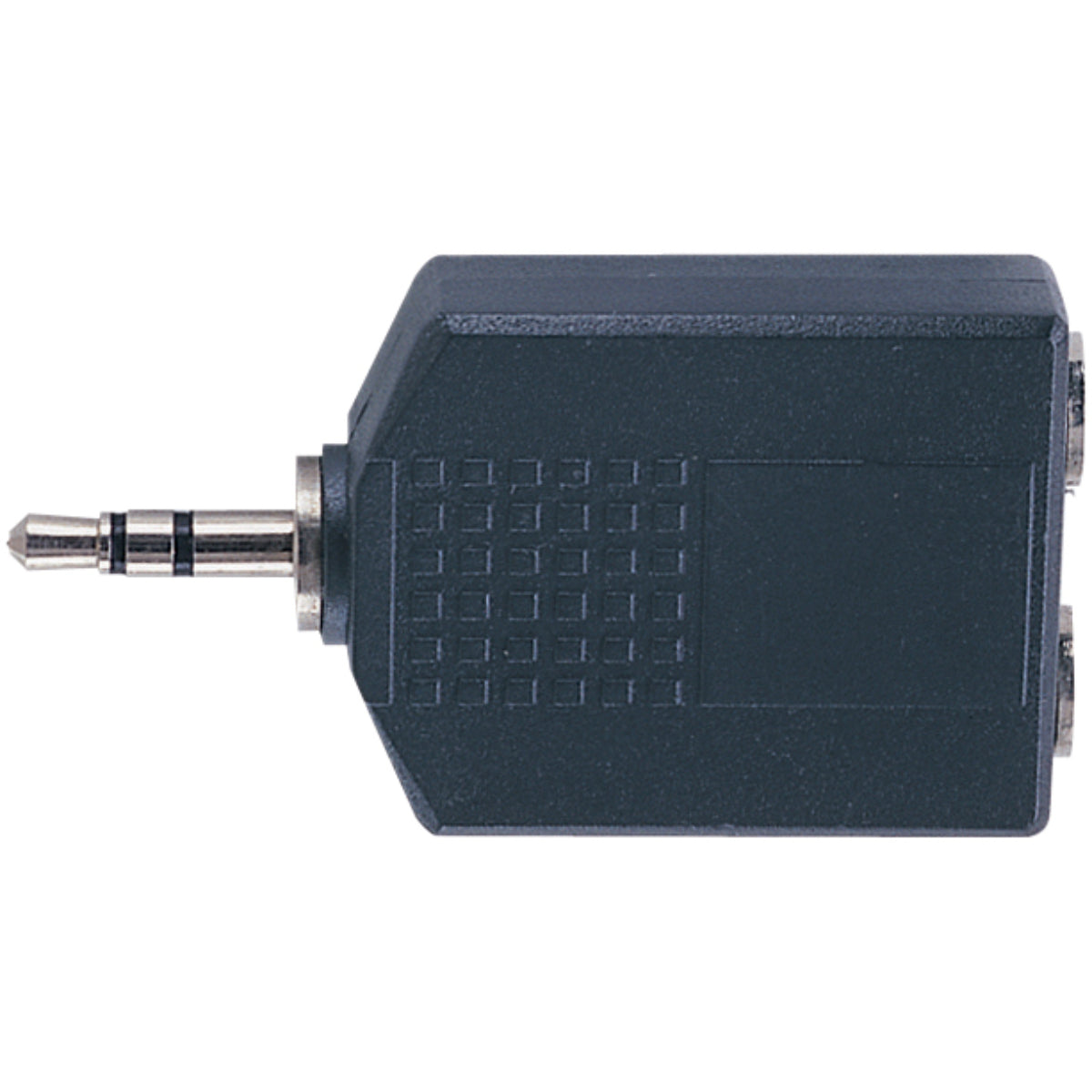 Black 3.5Mm Stereo Plug To 2X 6.35Mm Stereo Sockets