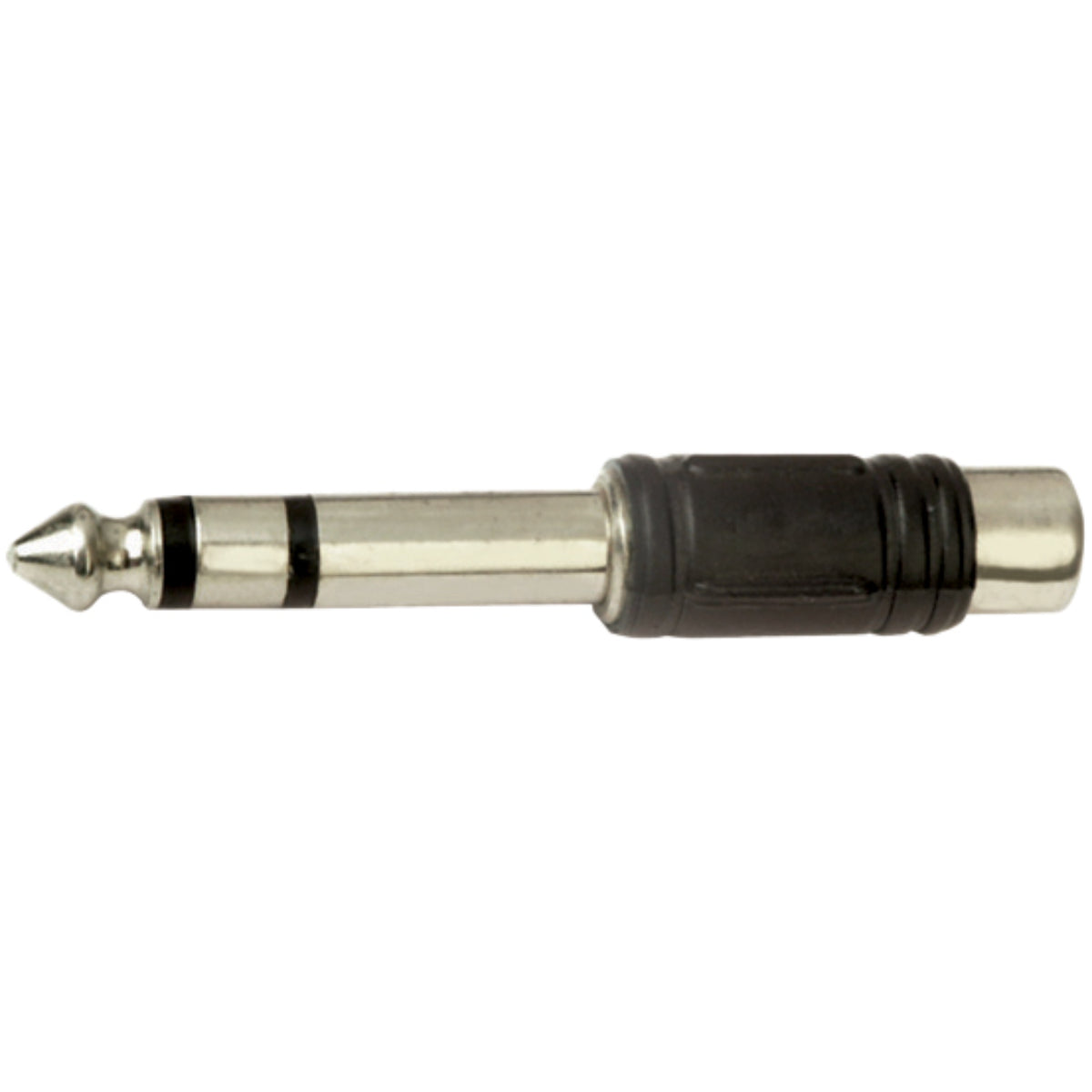 F393AD Black 6.35Mm Stereo Plug To Rca Phono Socket