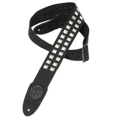 MSSC8SD-BLK 2" COTTON STRAP WITH 2 ROWS OF 1/2" STUDS- BLACK