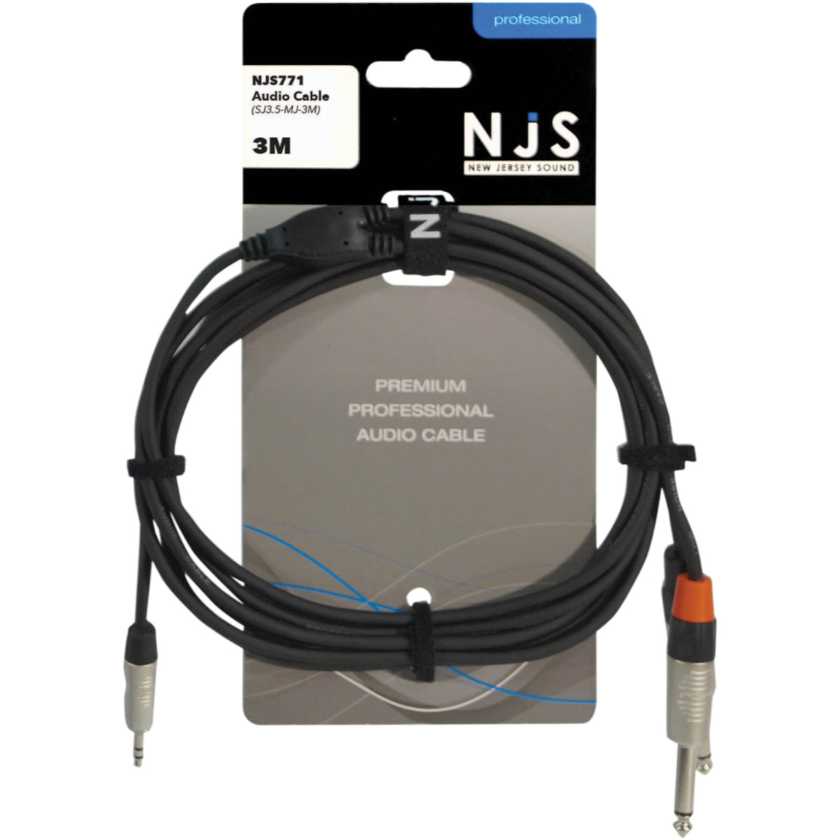 3.5mm Stereo Plug to 2x 6.35 Mono Plugs Cable, 3M